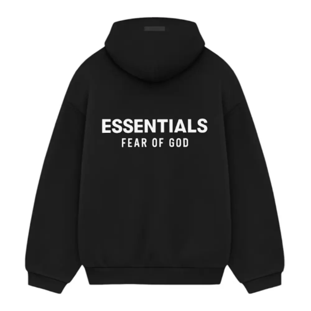 FEAR OF GOD ESSENTIALS BLACK HOODIE FW24 - Image 2